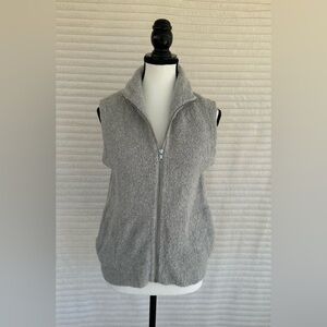 Autumn Cashmere Light Gray Open- Front Sweater/Vest Small